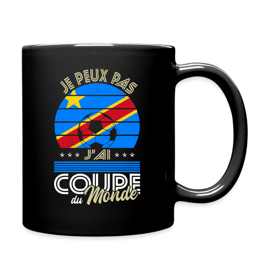 Mug uni - Je peux pas j'ai Coupe du Monde - RD Congo - noir