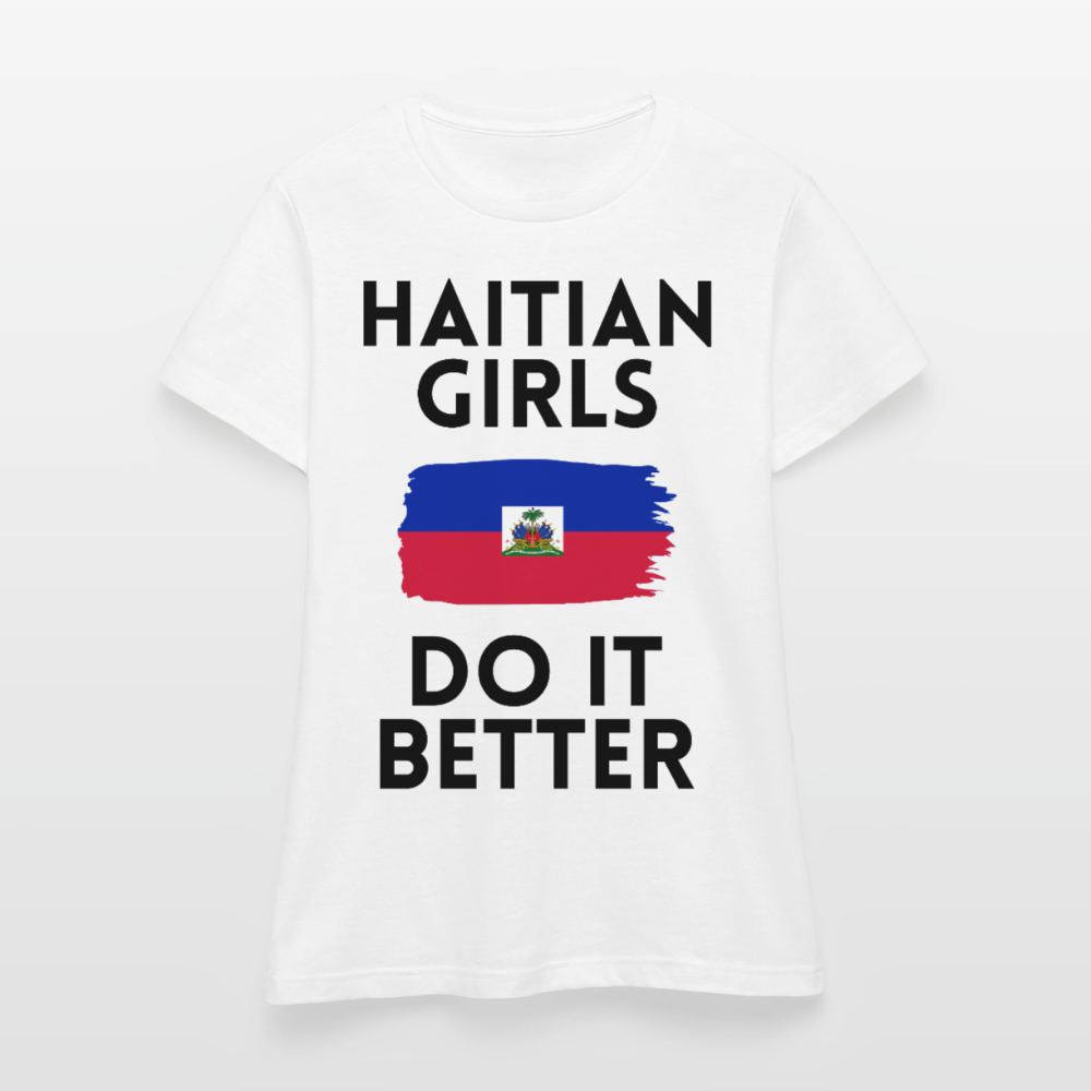T-shirt femme coloris clair - Haitian Girls Do It Better - blanc