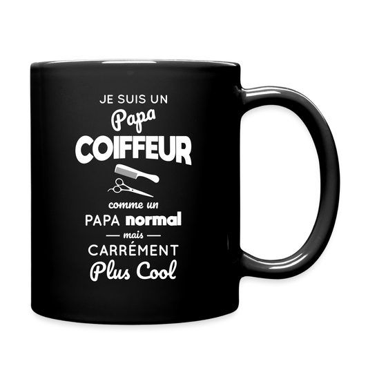 Mug uni - Papa coiffeur plus cool - noir