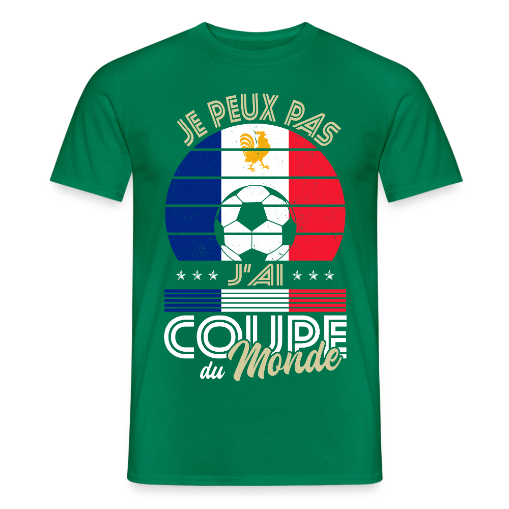 T-shirt Homme - Je peux pas j'ai Coupe du Monde - France - vert