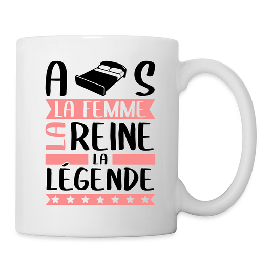 Mug blanc Alice rébus – La femme, la reine, la légende - blanc