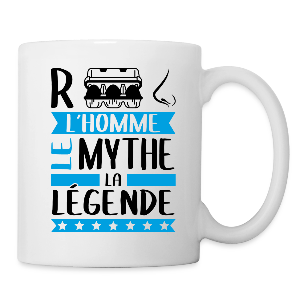Mug blanc René rébus – L’homme, le mythe, la légende - blanc
