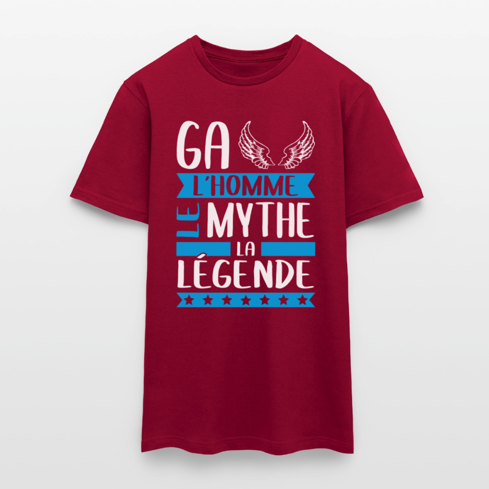 T-shirt homme Gaël rébus – L’homme, le mythe, la légende - rouge brique