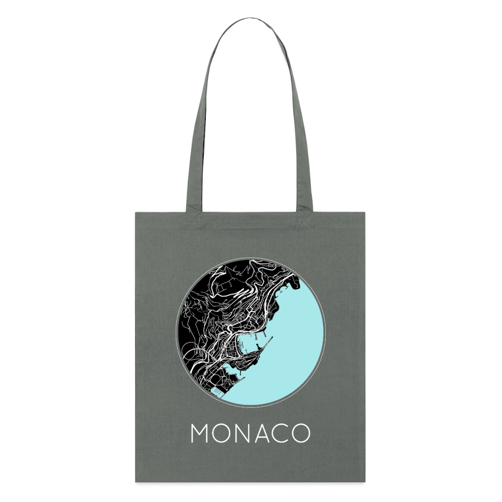 Tote Bag Monaco Bio – Plan de Monaco - charbon