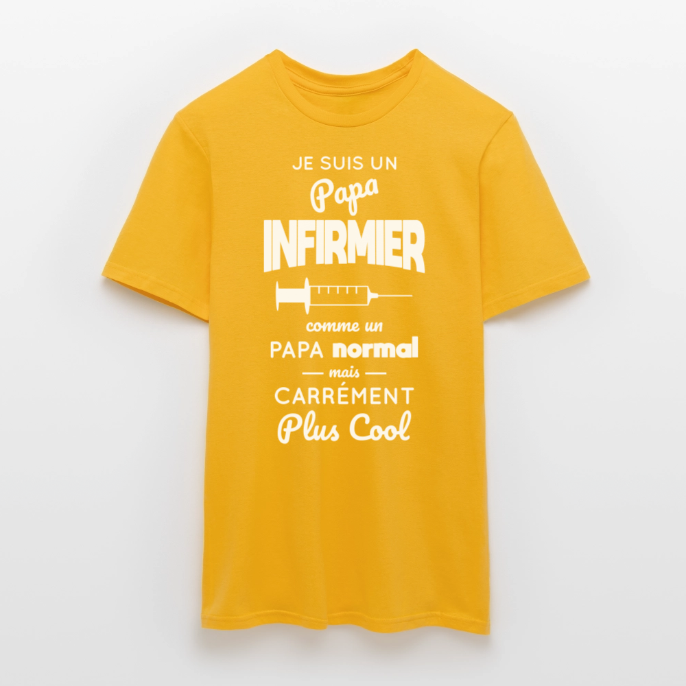 T-shirt Homme - Papa infirmier plus cool - jaune