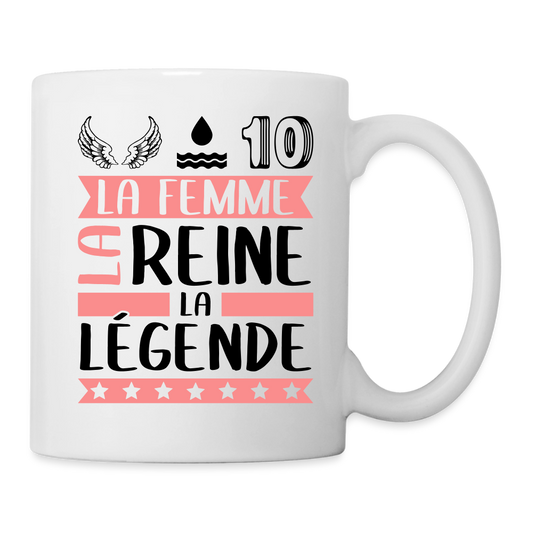 Mug blanc Elodie rébus – La femme, la reine, la légende - blanc