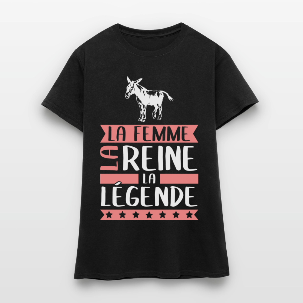 T-shirt femme Anne rébus – La femme, la reine, la légende - noir