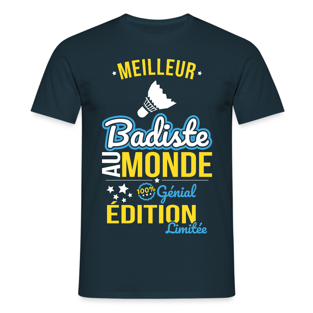 T-shirt Homme - Meilleur Badiste au monde - 100% génial - marine