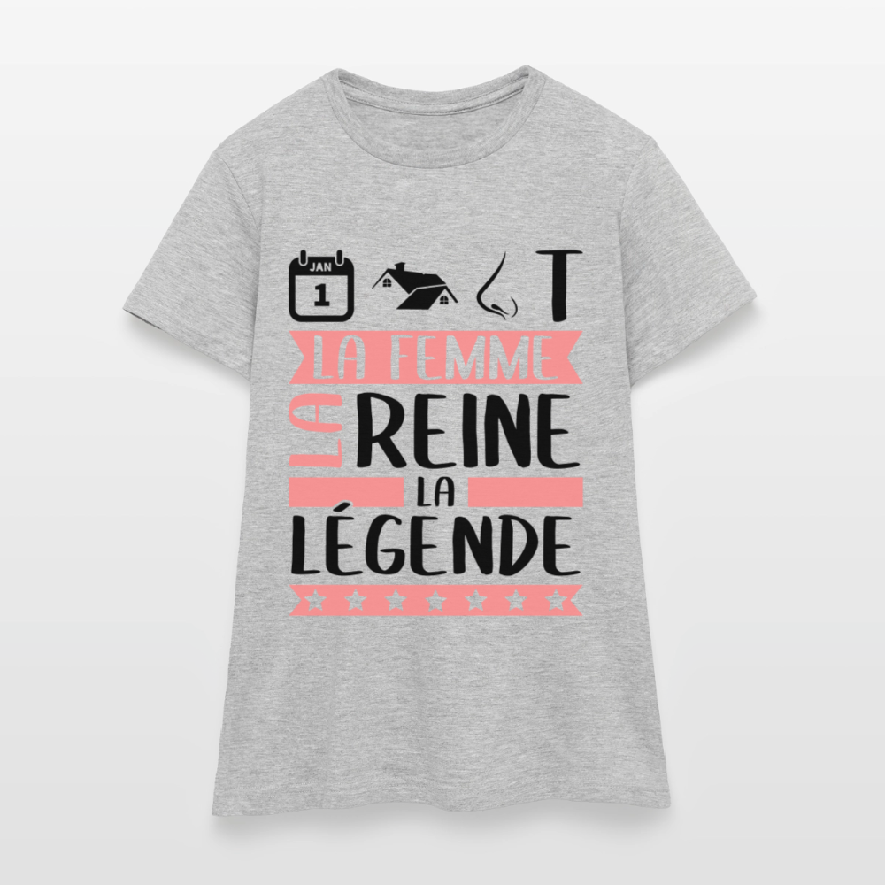 T-shirt femme coloris clair Antoinette rébus – La femme, la reine, la légende - gris chiné