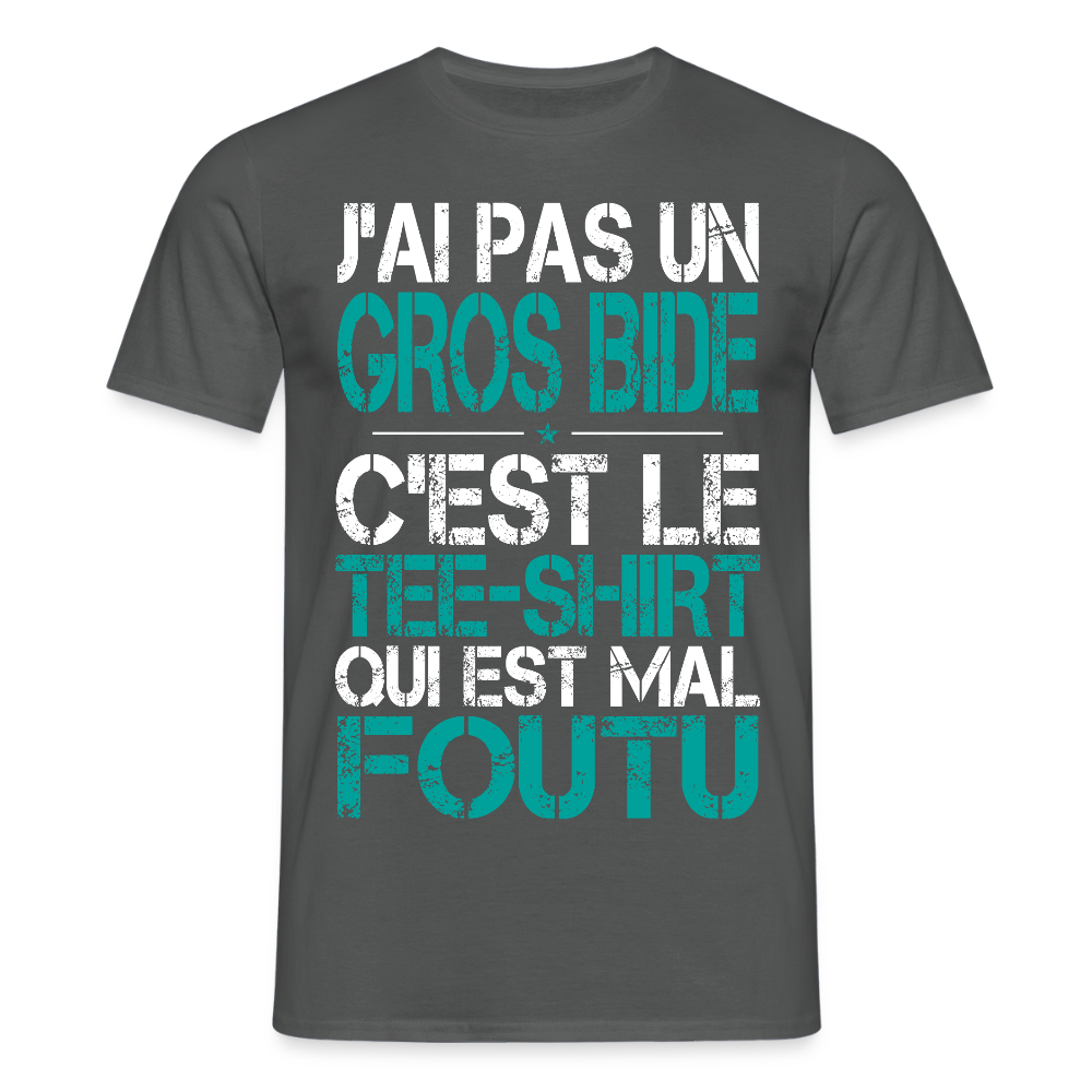 T-shirt Homme -  J'ai pas un gros bide - Cadeau Humour - charbon