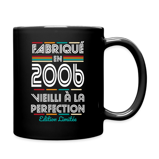 Mug uni anniversaire homme 20 ans – Fabriqué en 2006, Vieilli à la Perfection - noir