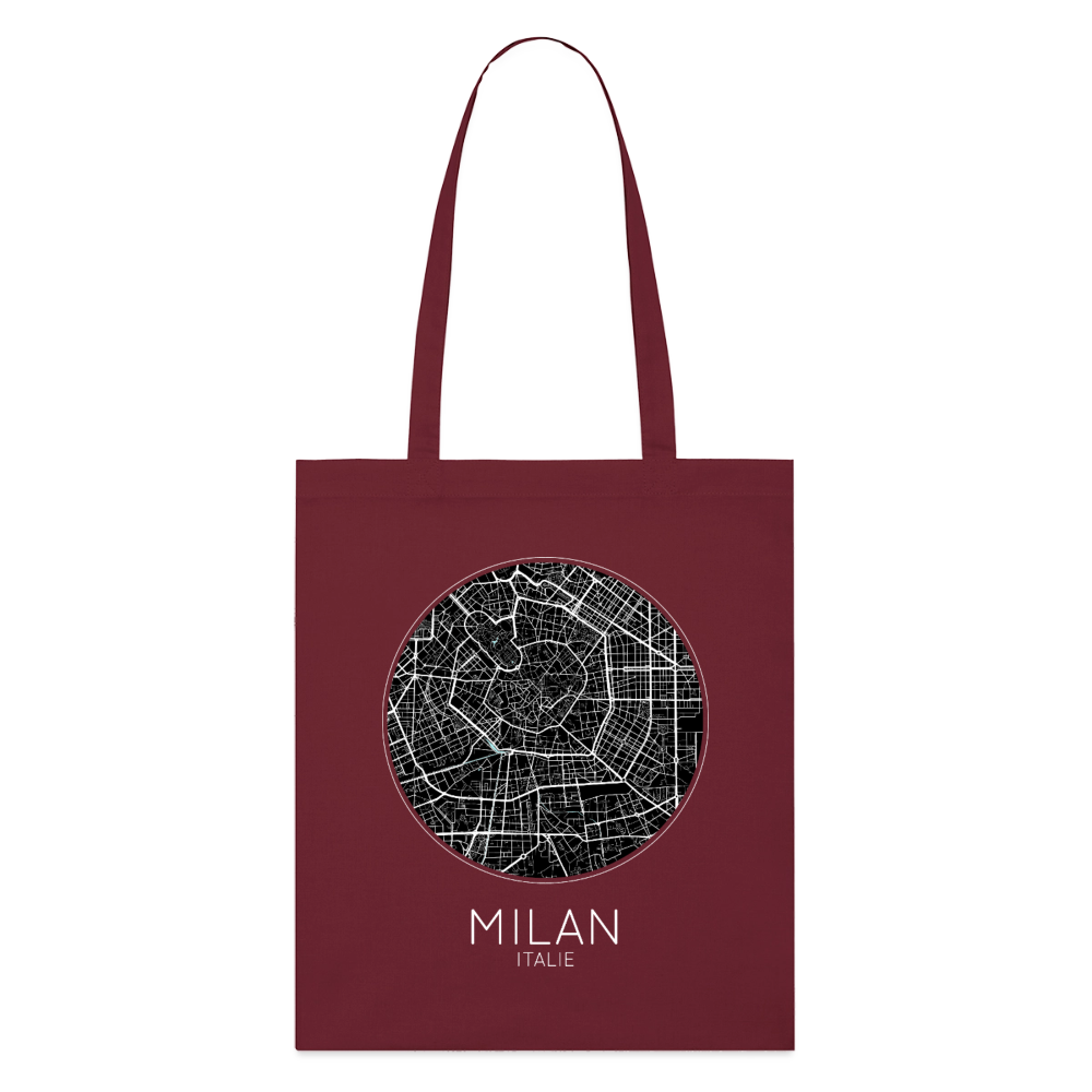 Tote Bag Milan Bio – Plan de Milan - bordeaux