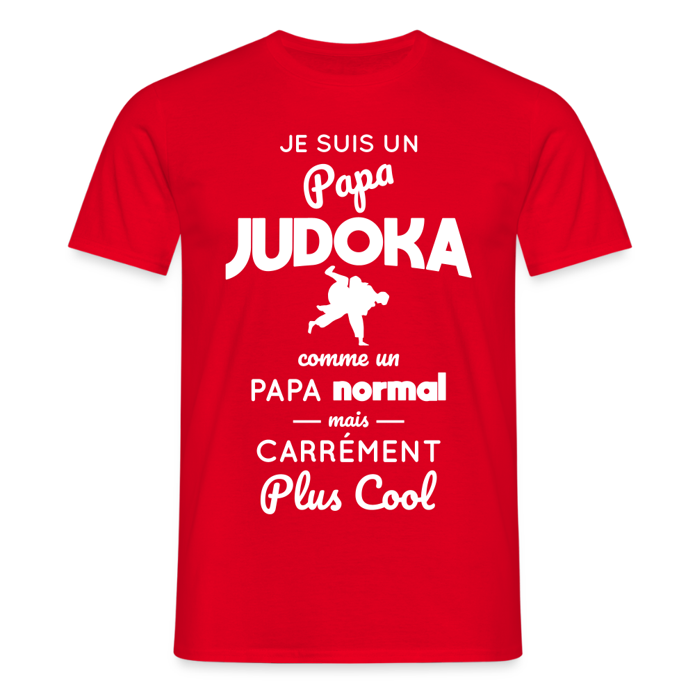 T-shirt Homme - Papa judoka plus cool - rouge