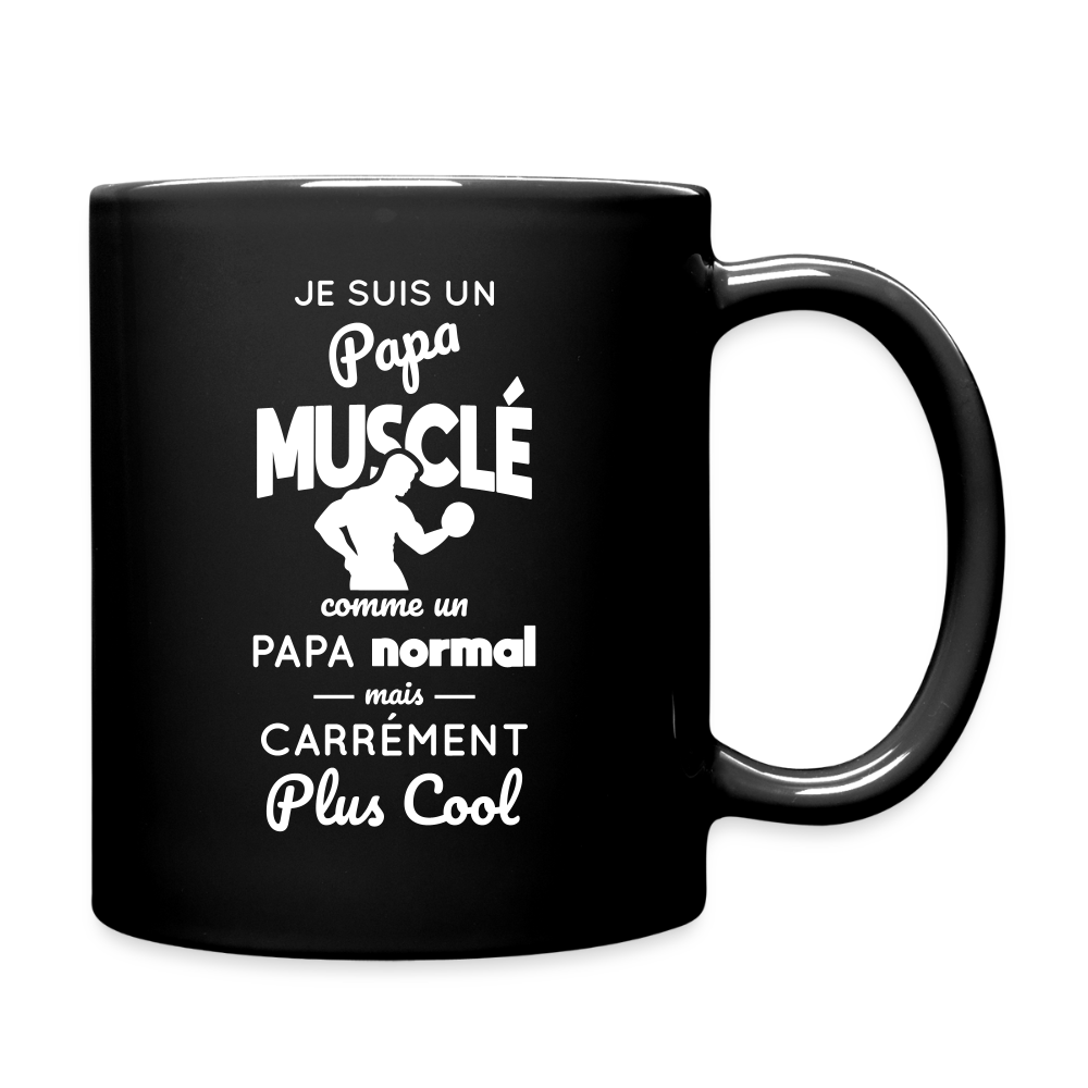 Mug uni - Papa musclé plus cool - noir
