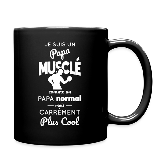 Mug uni - Papa musclé plus cool - noir