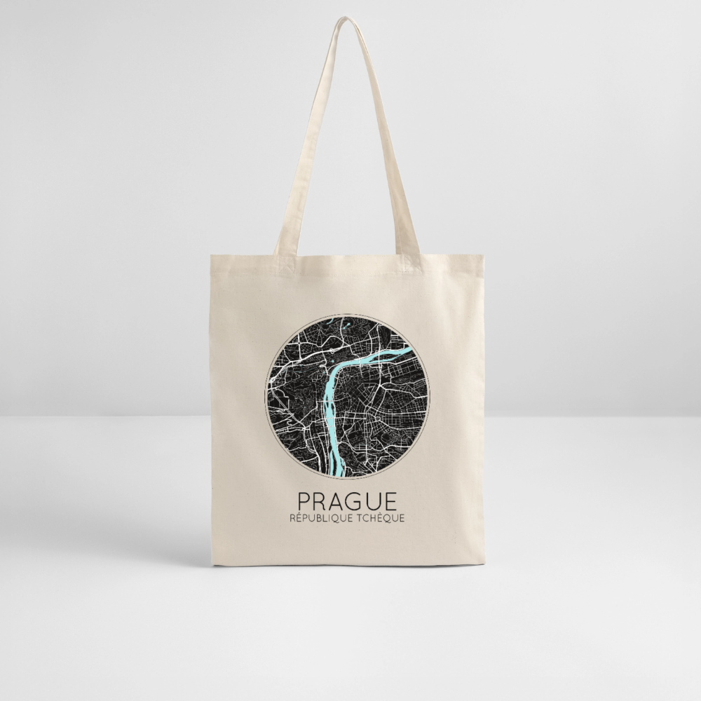 Tote Bag Prague Bio Coloris Clair – Plan de Prague - écru doux