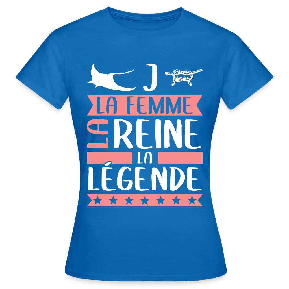 T-shirt femme Régine rébus – La femme, la reine, la légende - bleu royal