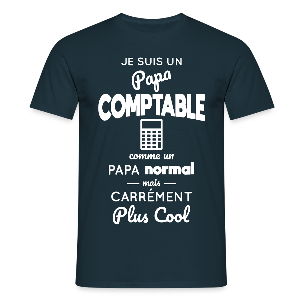 T-shirt Homme - Papa comptable plus cool - marine
