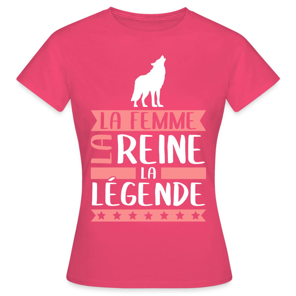 T-shirt femme Lou rébus – La femme, la reine, la légende - rose azalée