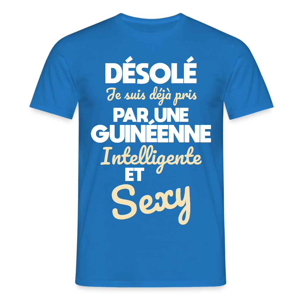 T-shirt Homme -  Je suis déjà pris par une Guinéenne intelligente et sexy - bleu royal