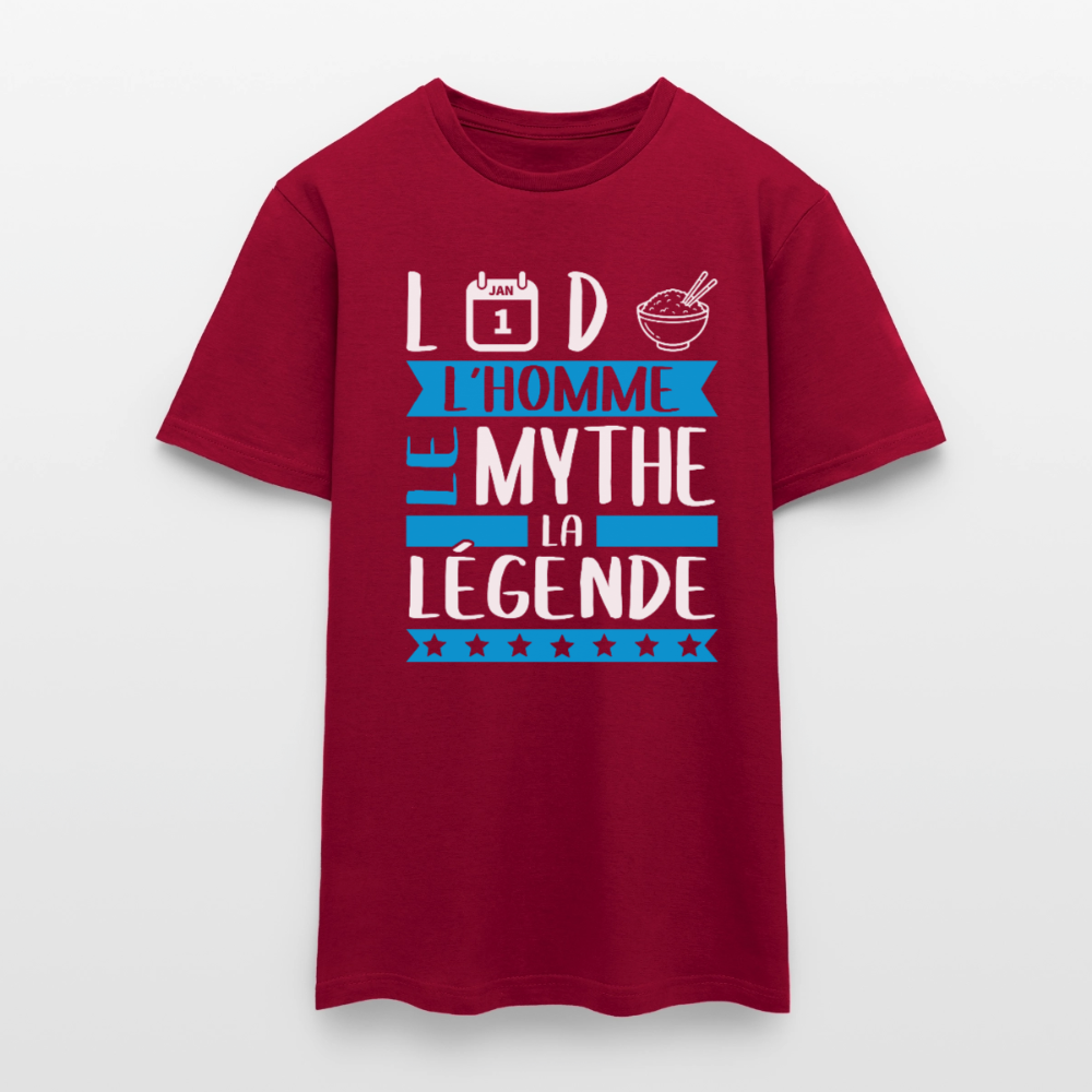 T-shirt homme Landry rébus – L’homme, le mythe, la légende - rouge brique