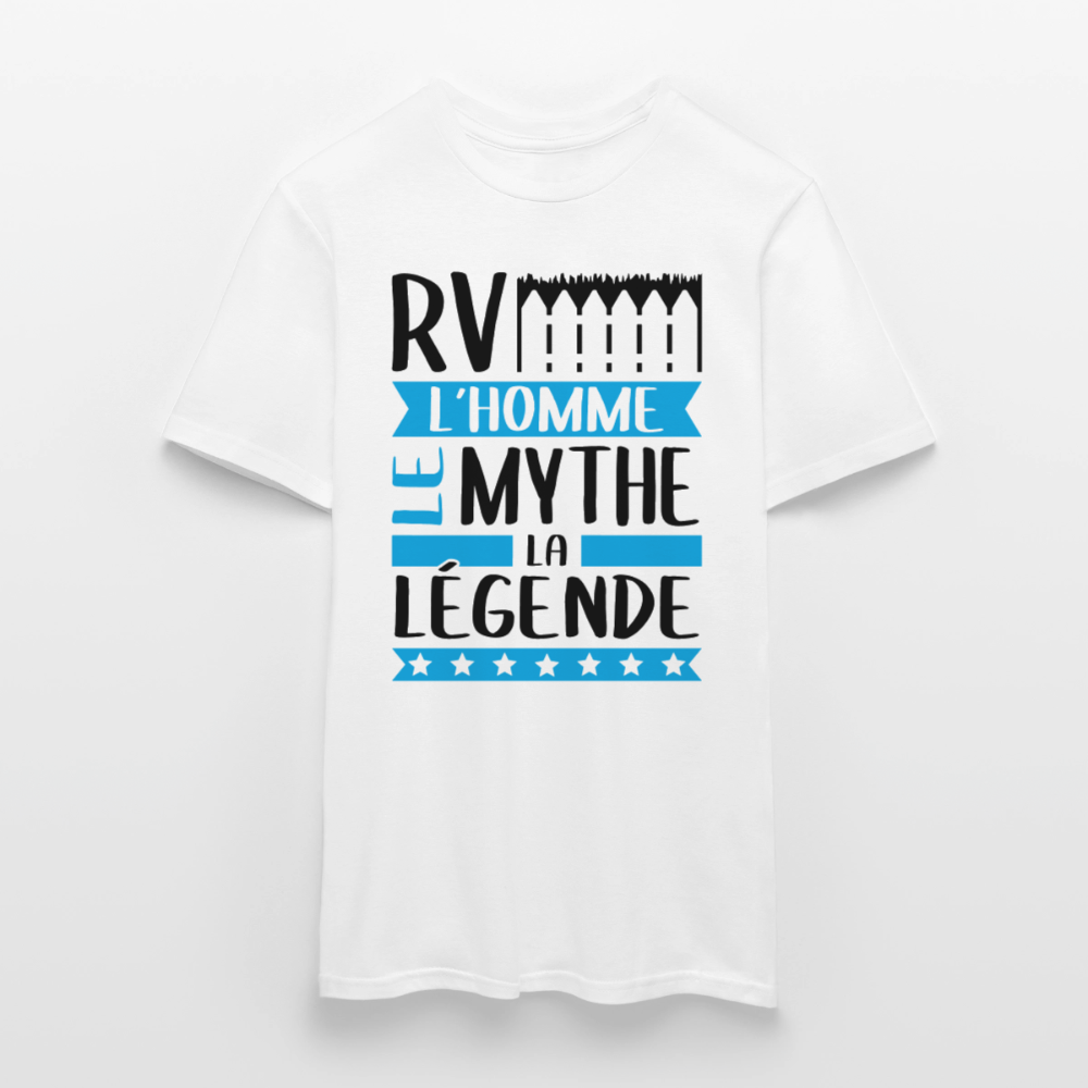 T-shirt homme coloris clair Hervé en rébus – L’homme, le mythe, la légende - blanc