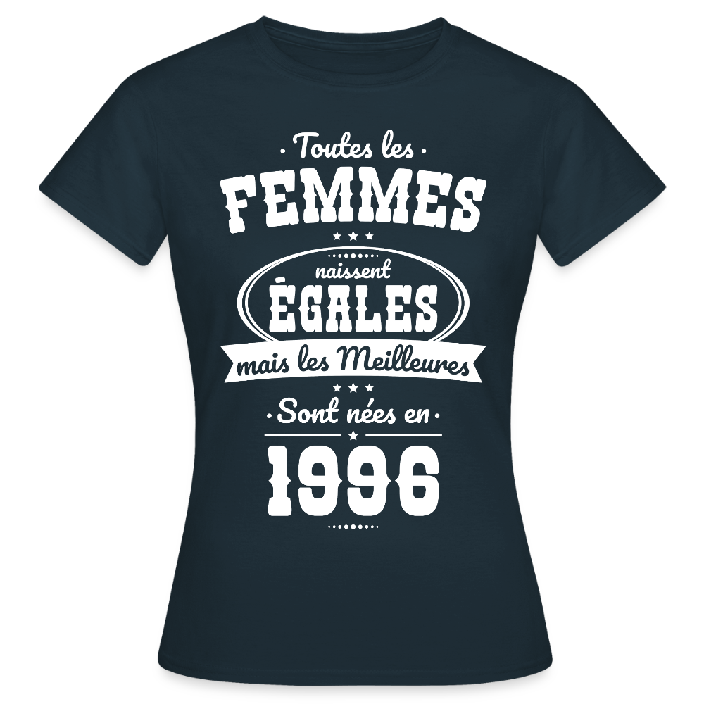 T-shirt anniversaire femme 30 ans – Les meilleures sont nées en 1996 - marine