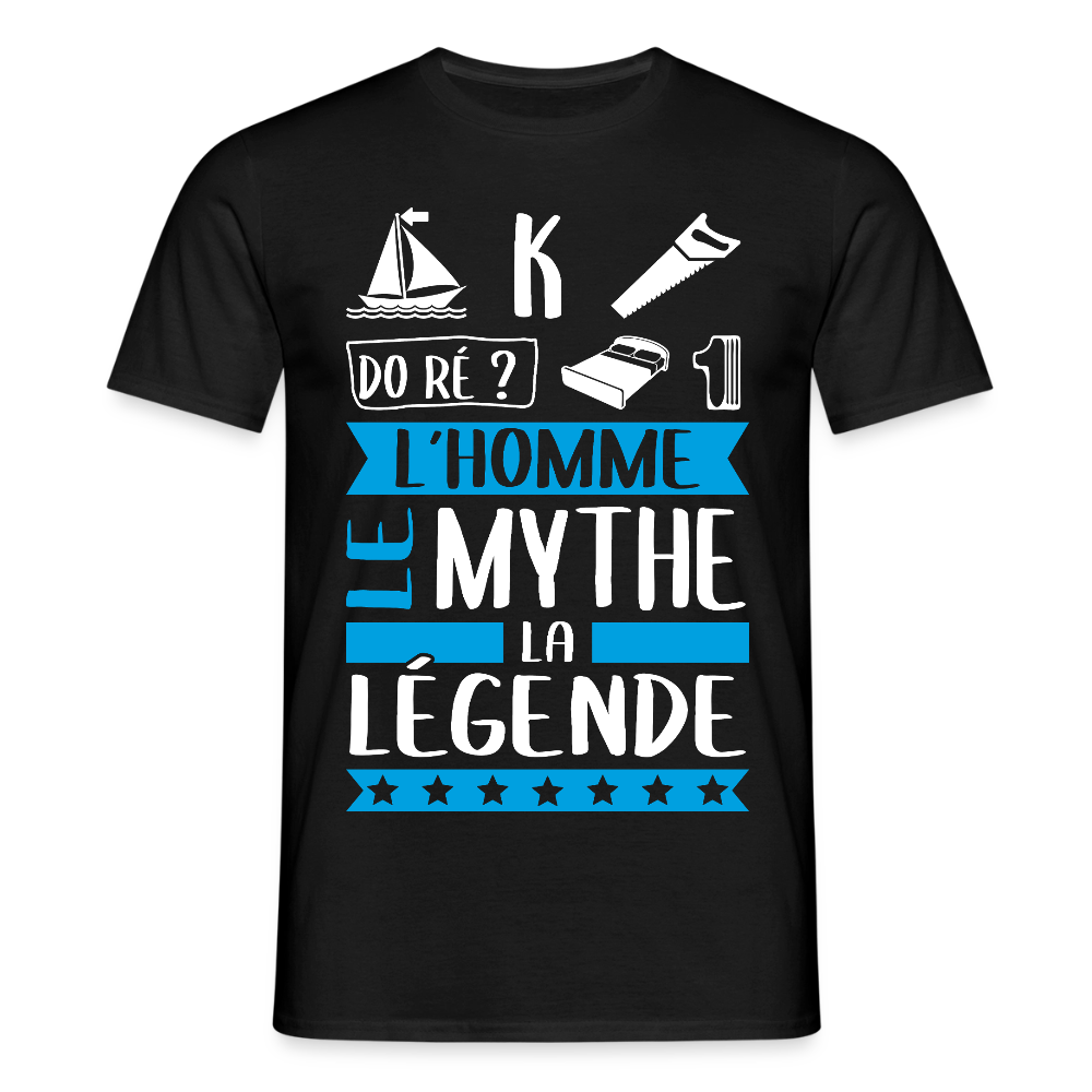 T-shirt homme Maximilien rébus – L’homme, le mythe, la légende - noir