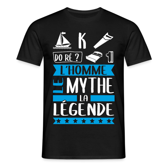 T-shirt homme Maximilien rébus – L’homme, le mythe, la légende - noir