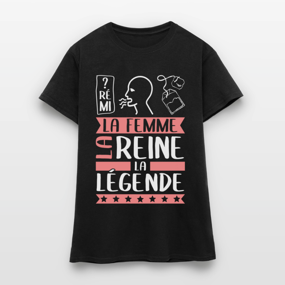 T-shirt femme Dorothée rébus – La femme, la reine, la légende - noir
