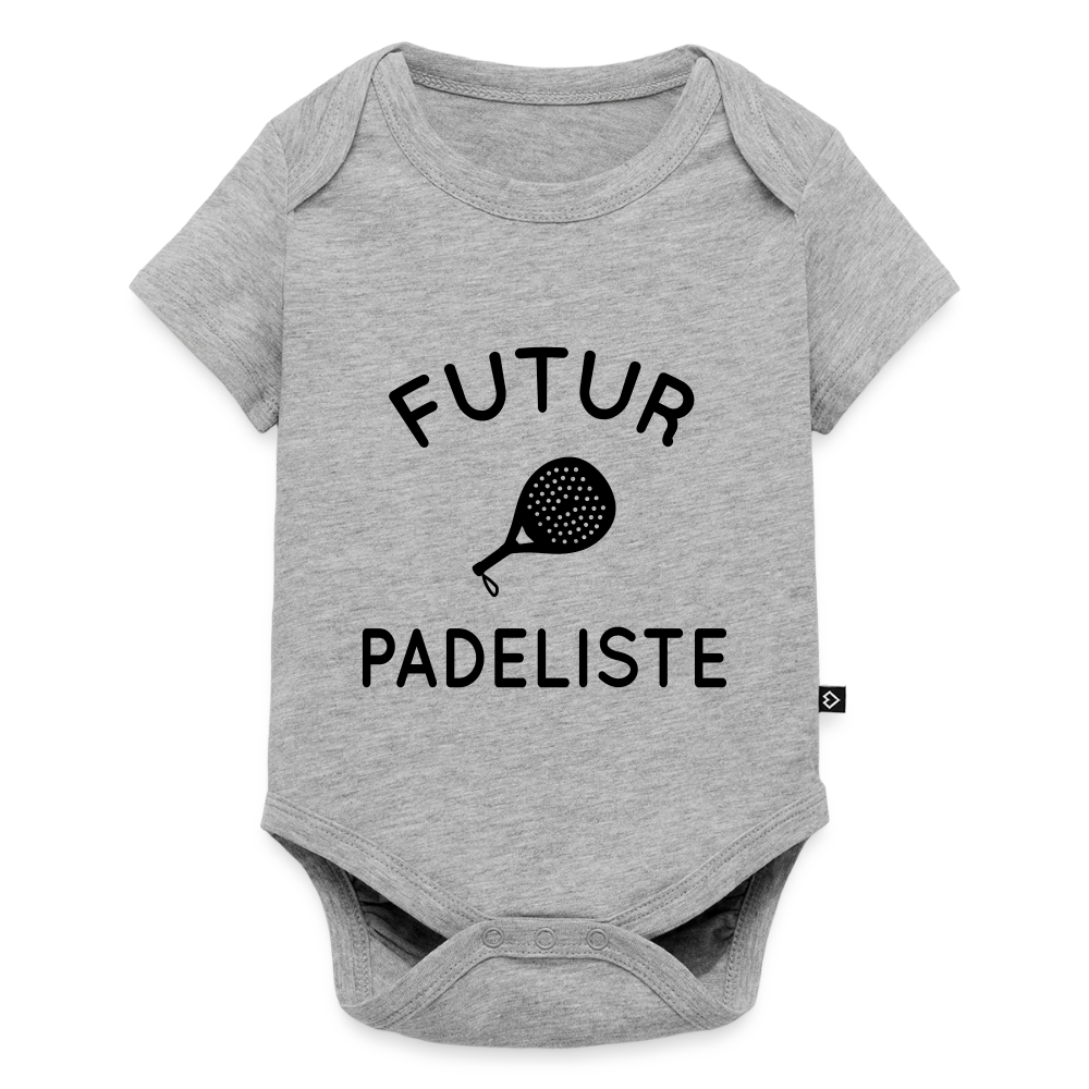 Body Bébé bio manches courtes - Futur padeliste - gris chiné
