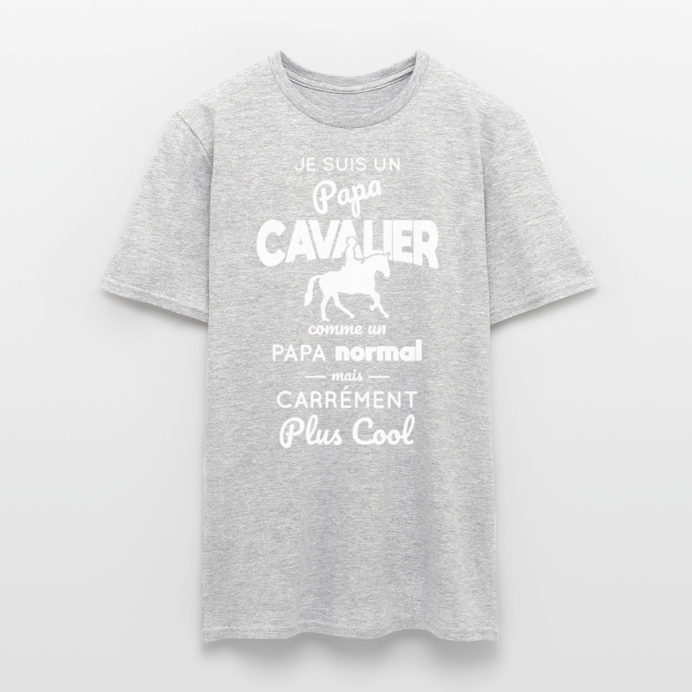 T-shirt Homme - Papa cavalier plus cool - gris chiné