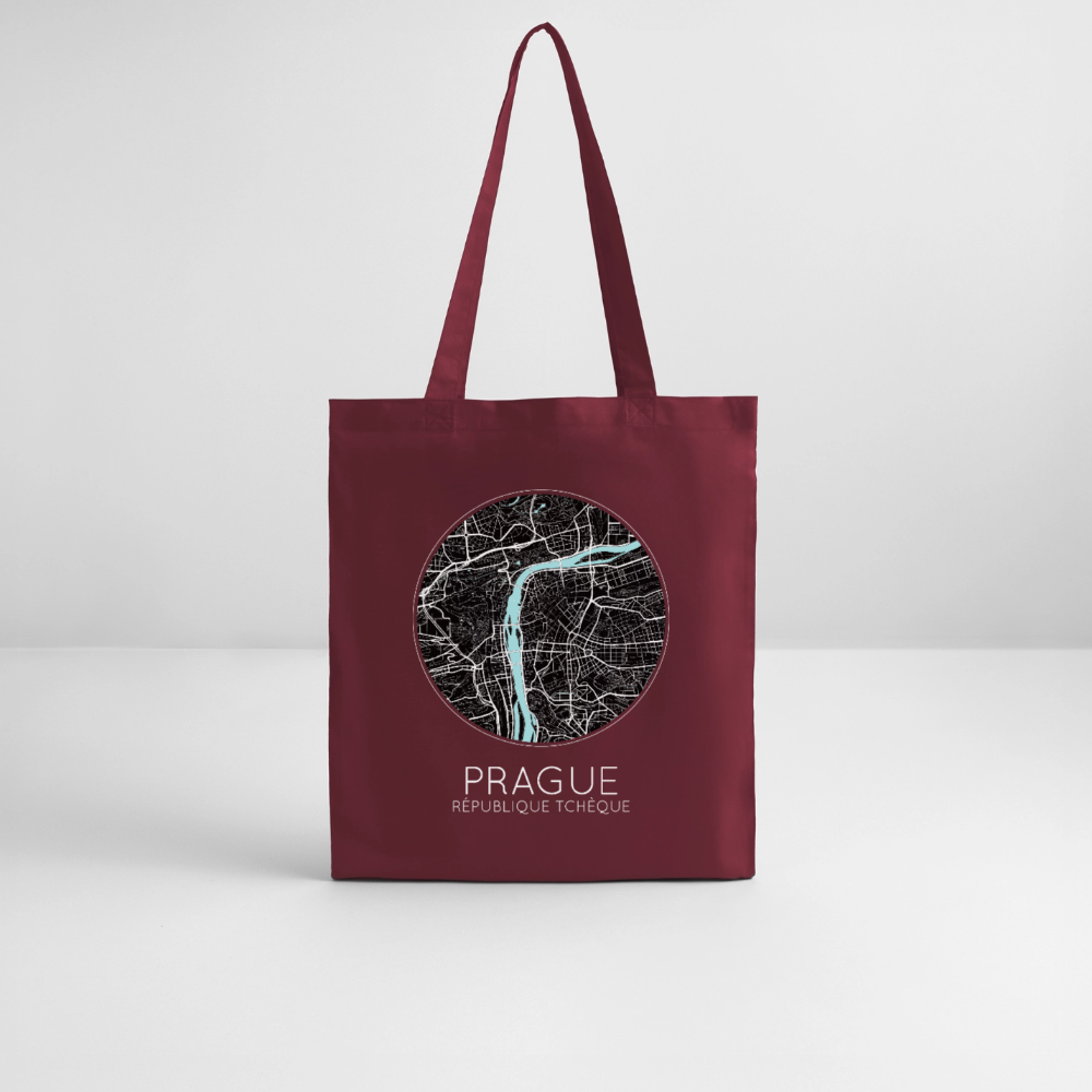 Tote Bag Prague Bio – Plan de Prague - bordeaux