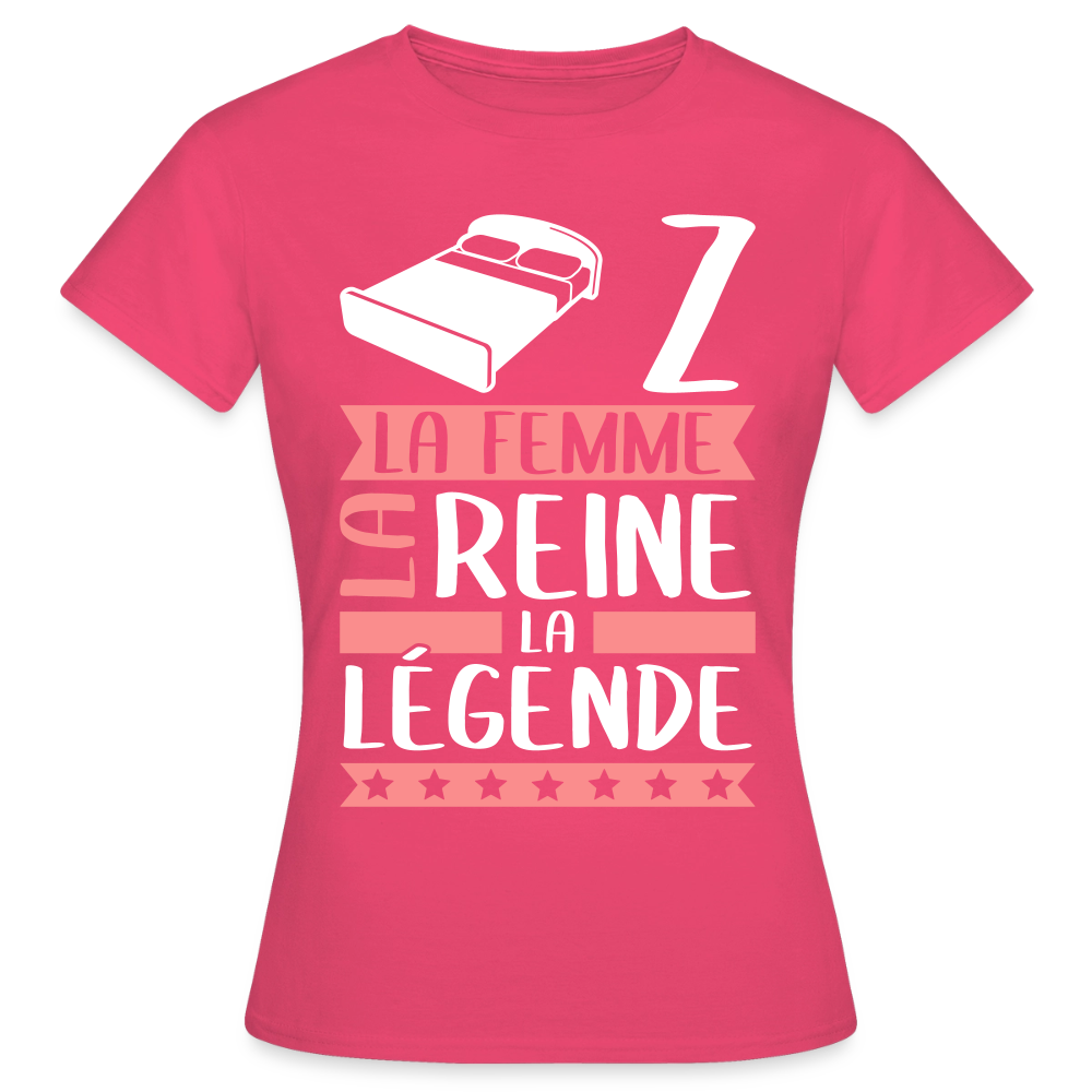 T-shirt femme Lise rébus – La femme, la reine, la légende - rose azalée
