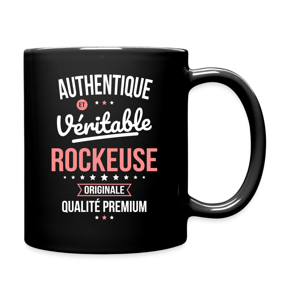 Mug uni - Authentique et véritable Rockeuse - noir