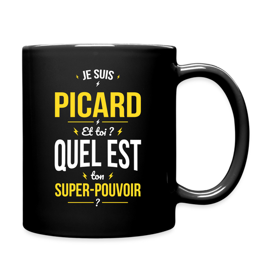 Mug uni - Je suis Picard - Super-pouvoir - noir