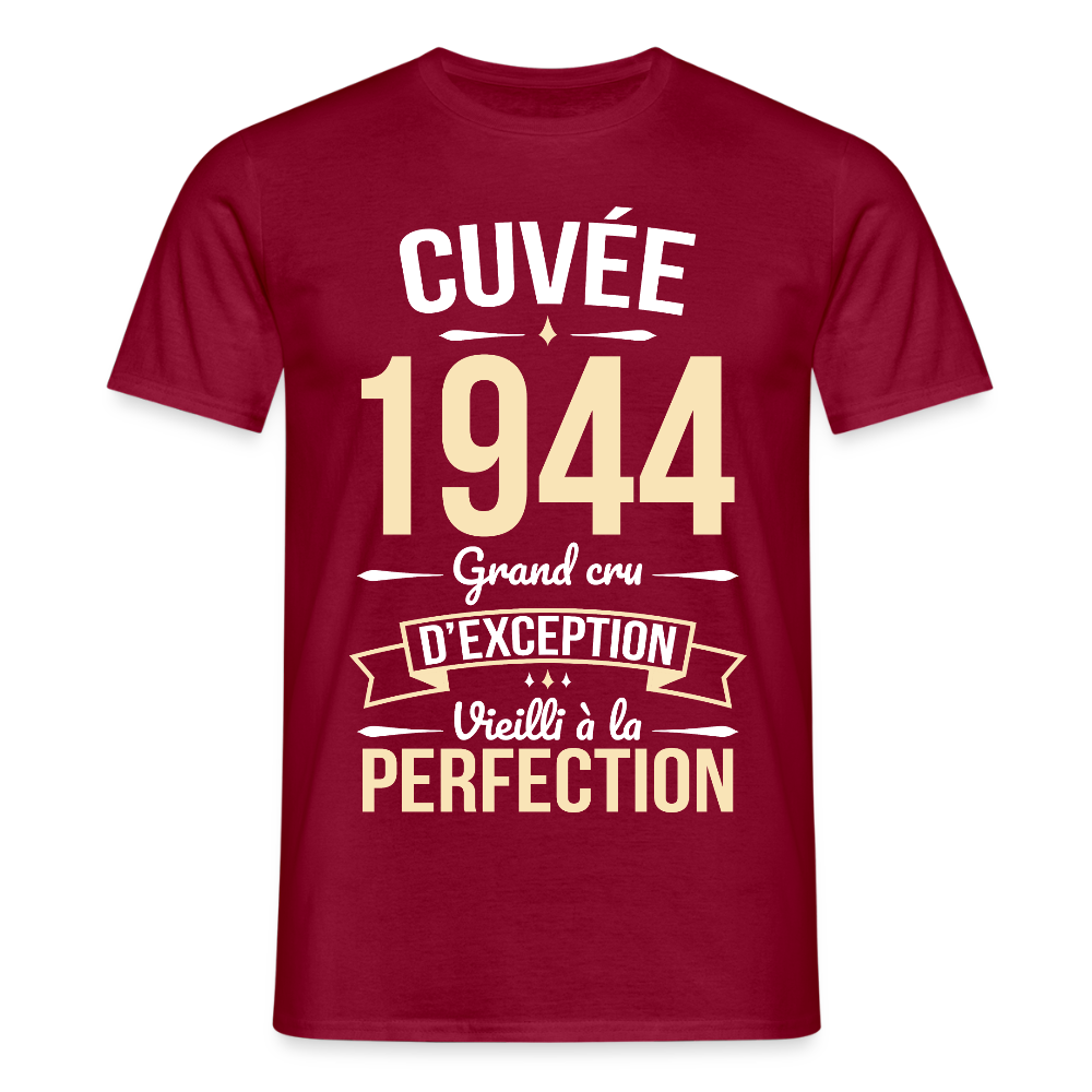 T-shirt Homme - Anniversaire 81 Ans - Cuvée 1944 - rouge brique