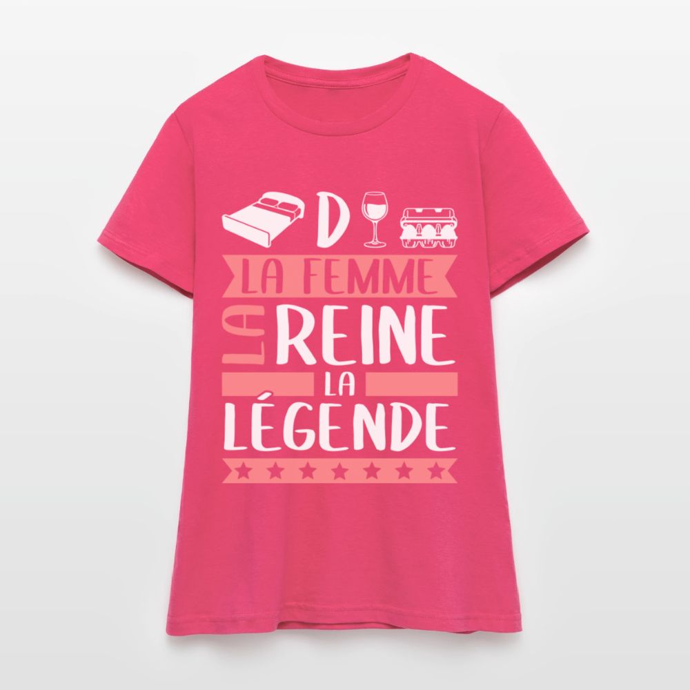 T-shirt femme Lidwine rébus – La femme, la reine, la légende - rose azalée