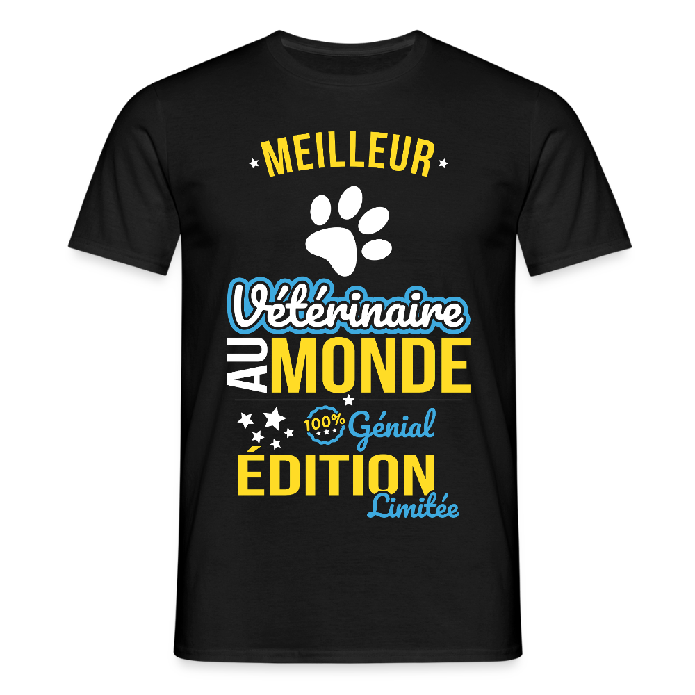 T-shirt Homme - Meilleur Vétérinaire au monde - 100% génial - noir