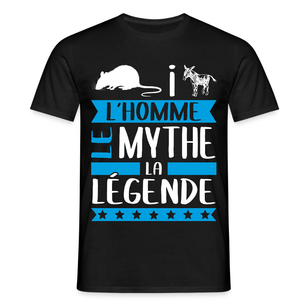 T-shirt homme Rayane rébus – L’homme, le mythe, la légende - noir