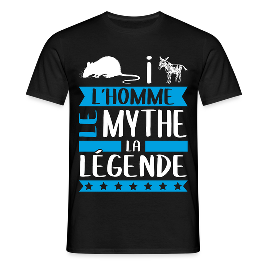 T-shirt homme Rayane rébus – L’homme, le mythe, la légende - noir