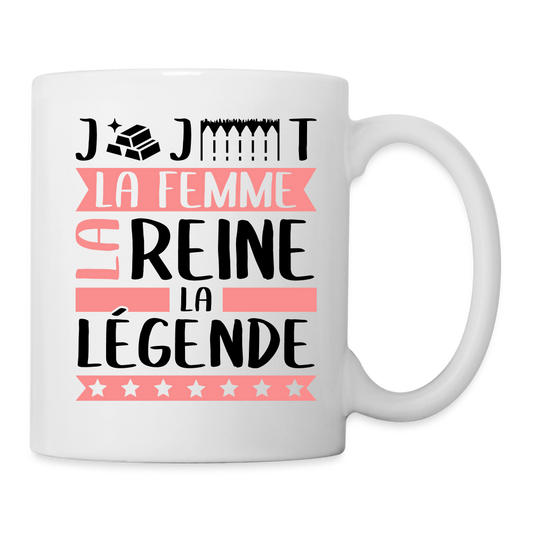 Mug blanc Georgette rébus – La femme, la reine, la légende - blanc