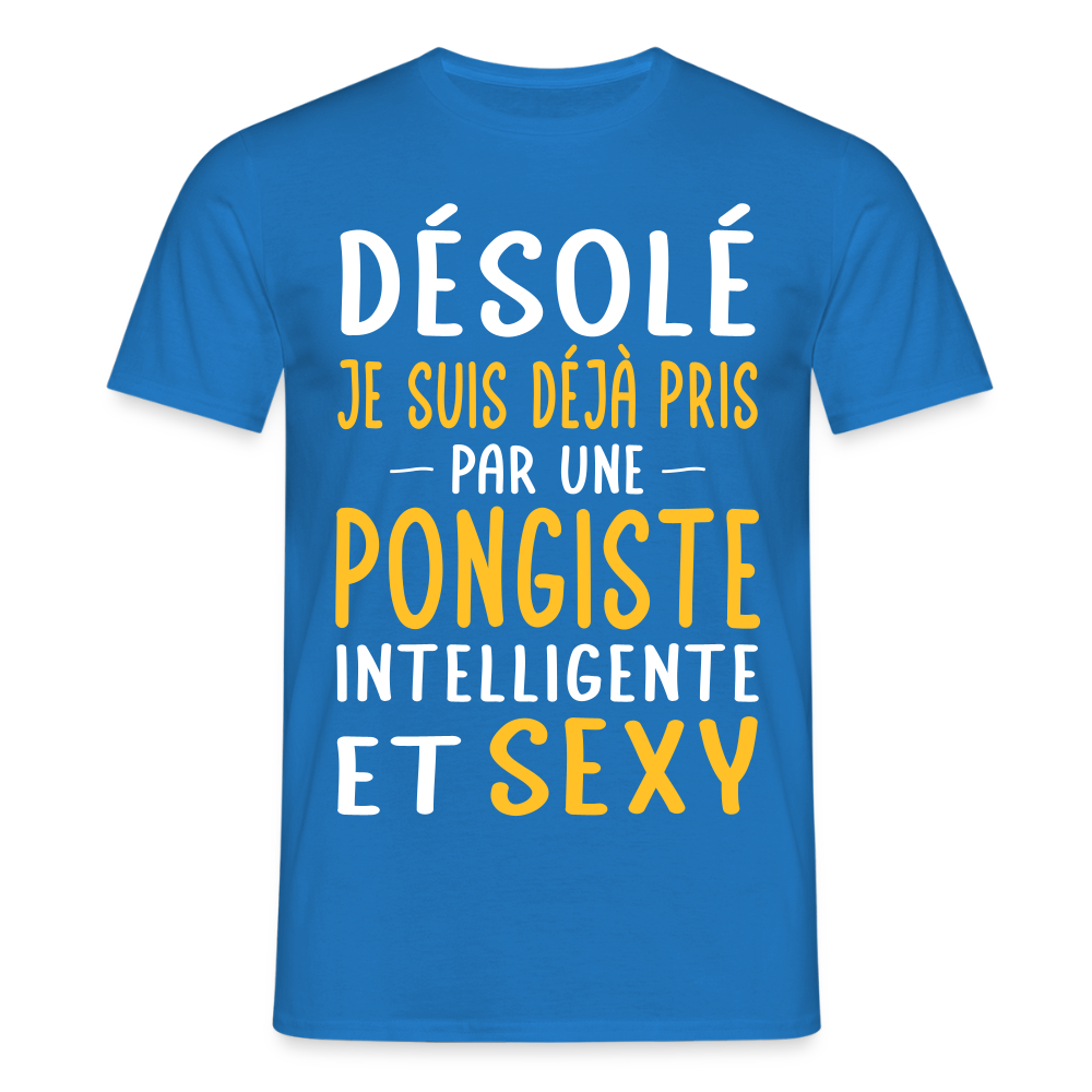 T-shirt Homme - Je suis pris par une pongiste intelligente et sexy - bleu royal