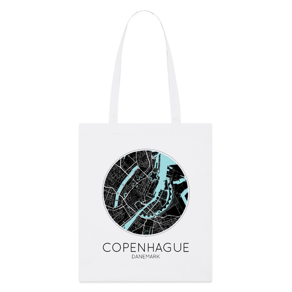 Tote Bag Copenhague Bio Coloris Clair – Plan de Copenhague - blanc
