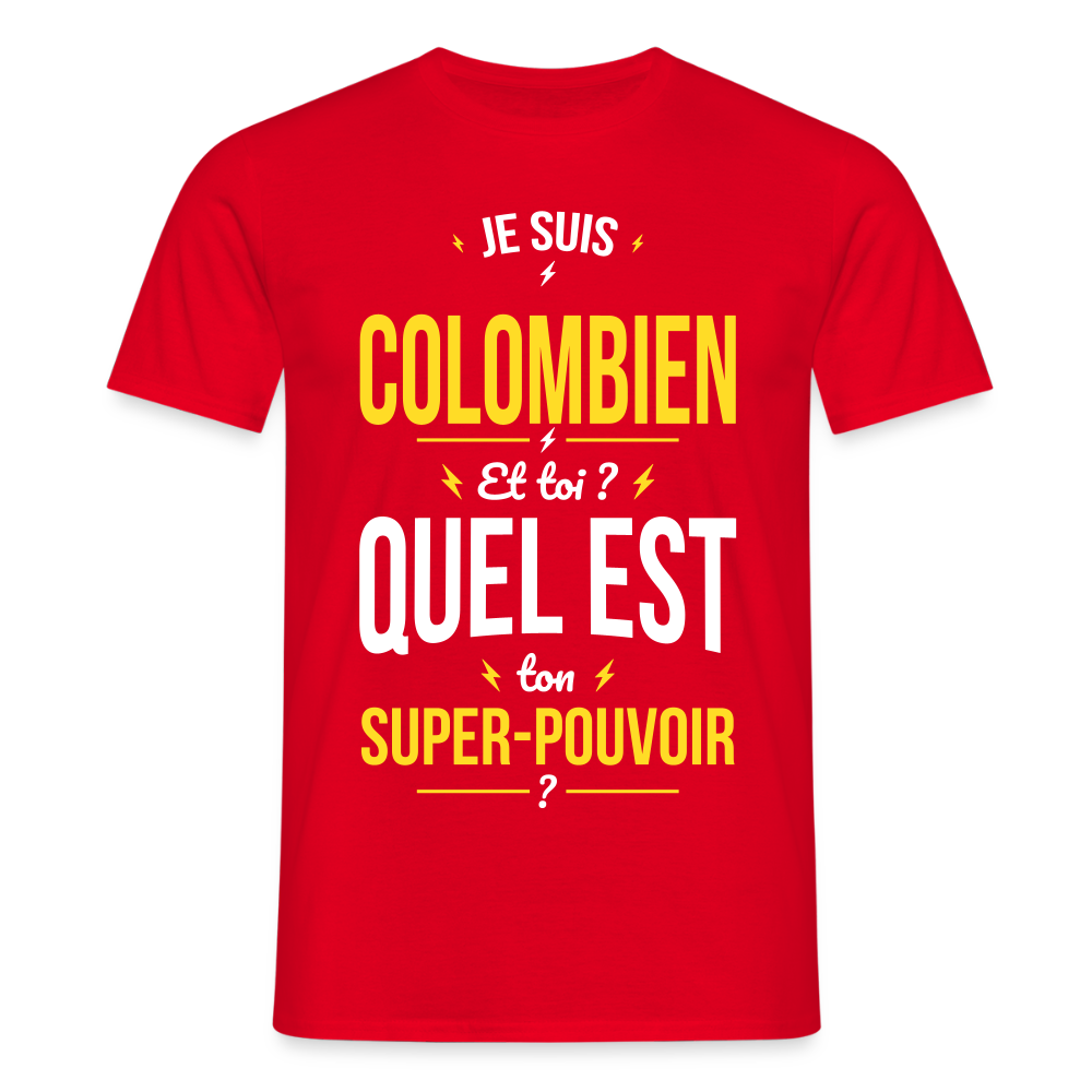 T-shirt Homme - Je suis Colombien - Super-pouvoir - rouge