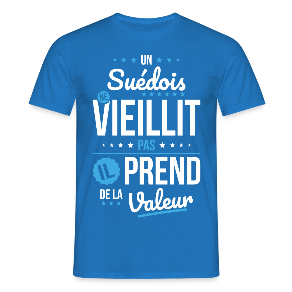 T-shirt Homme - Un Suédois ne vieillit pas - bleu royal
