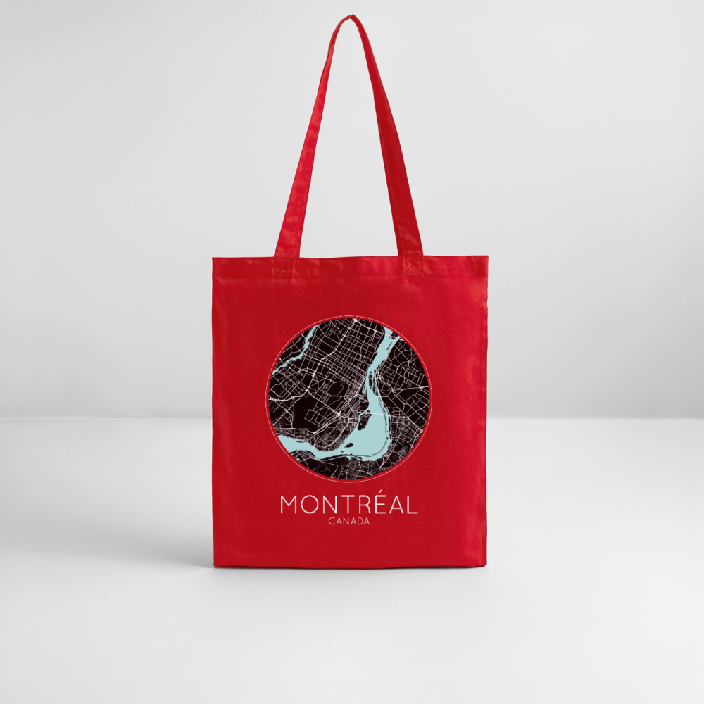 Tote Bag Montréal Bio – Plan de Montréal - rouge