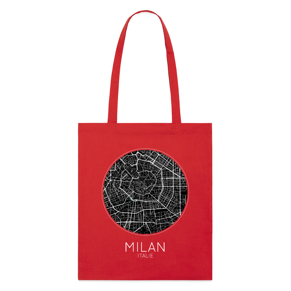 Tote Bag Milan Bio – Plan de Milan - rouge
