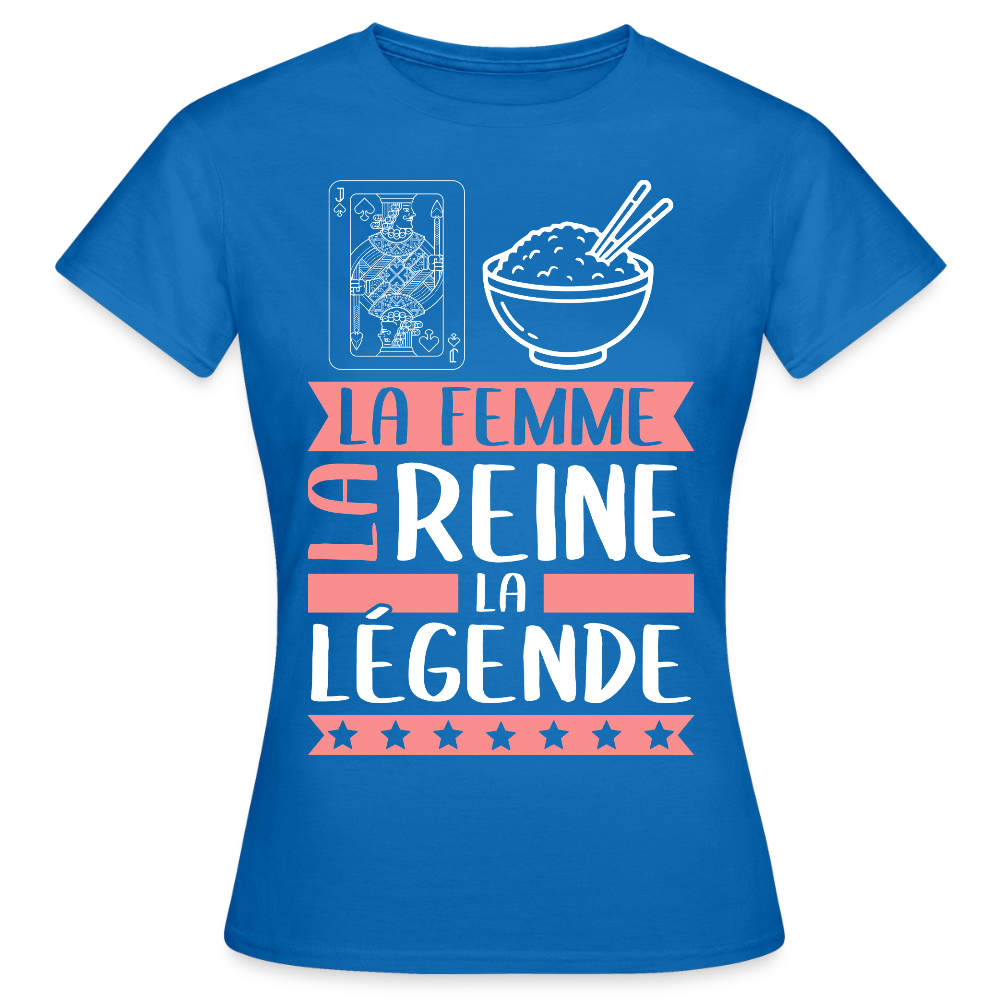 T-shirt femme Valérie rébus – La femme, la reine, la légende - bleu royal