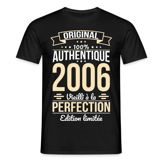 T-shirt anniversaire homme 20 ans – Original 2006 - noir